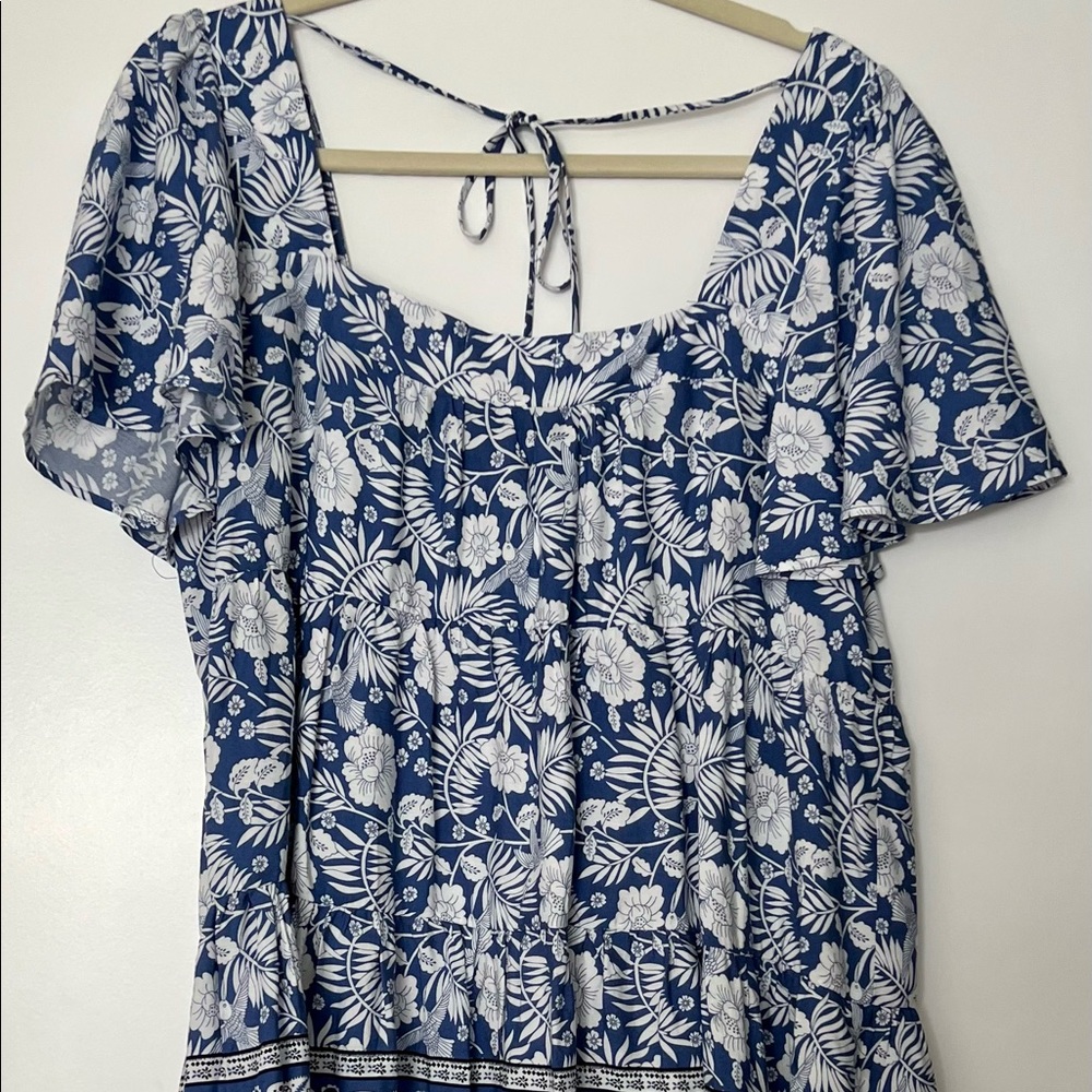 Blue and white impeccable pig mini dress
